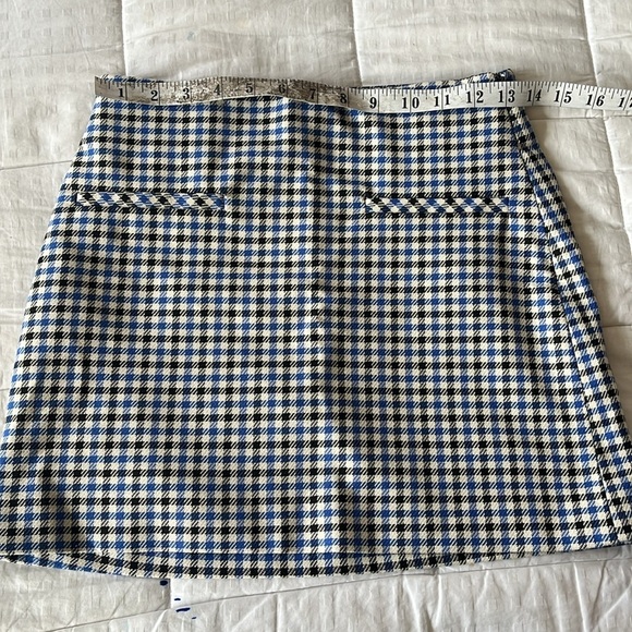 Zara Gingham Mini Skirt XS Blue & White - Picture 5 of 12